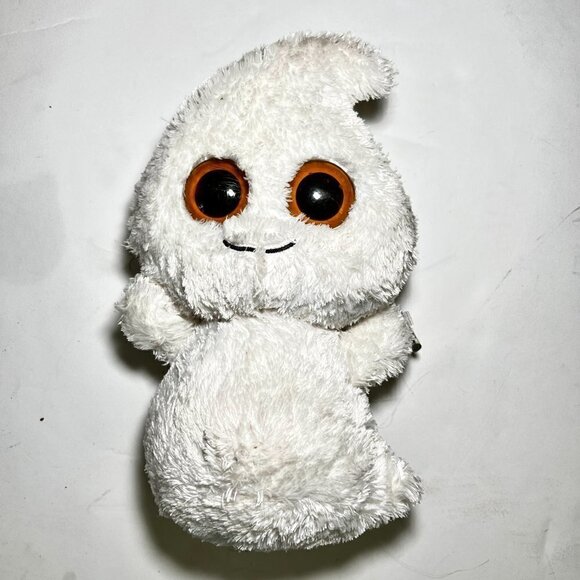 TY BEANIE BOOS Halloween PHANTOM Ghost 10” Plush Toy Decor Brown Eyes - Picture 3 of 8